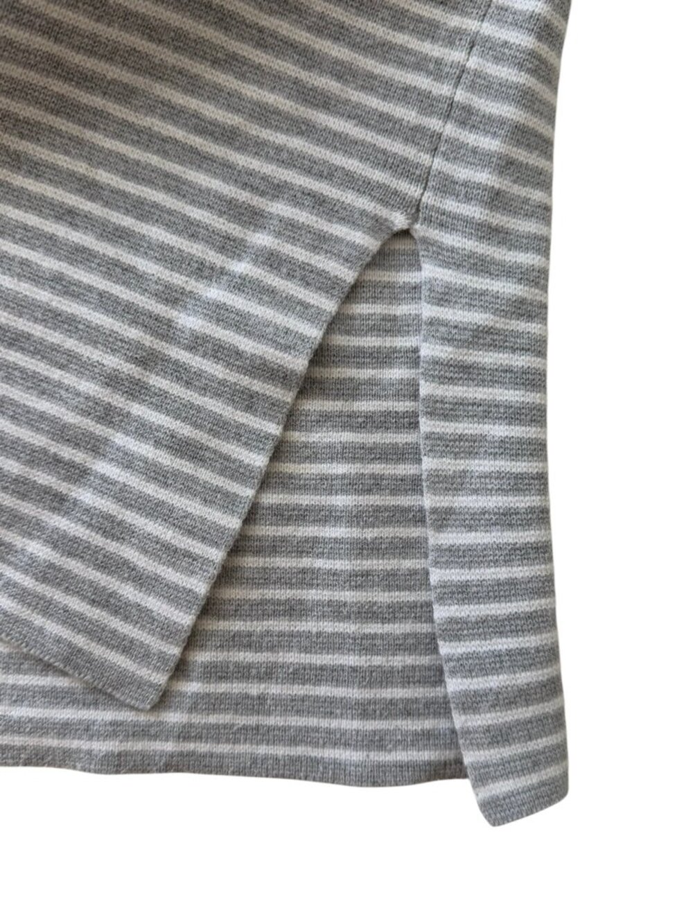 Eileen Fisher Fine Organic Cotton Silk Round Neck Striped Boxy Pullover Gray XL - Picture 4 of 10